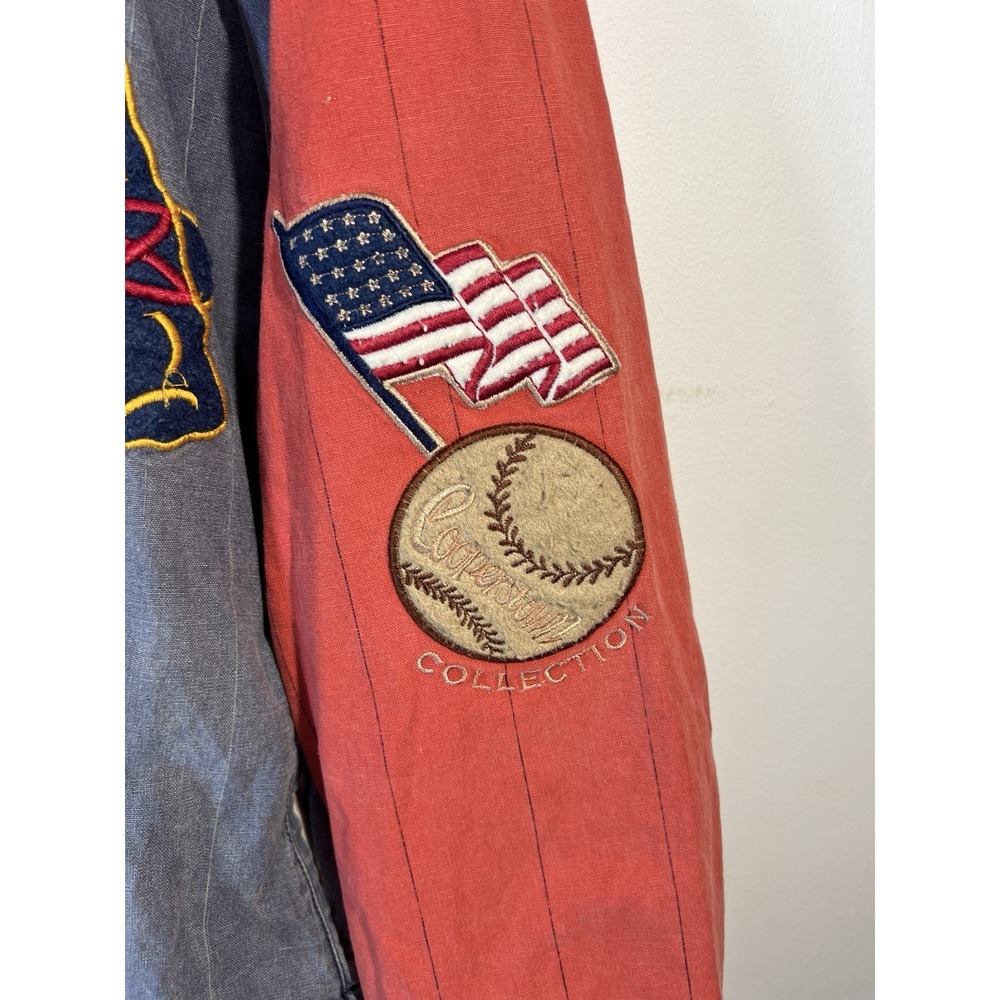 Vintage 90s Mirage Atlanta Braves Cooperstown Reversible Bomber Jacket MLB XL - Picture 2 of 11